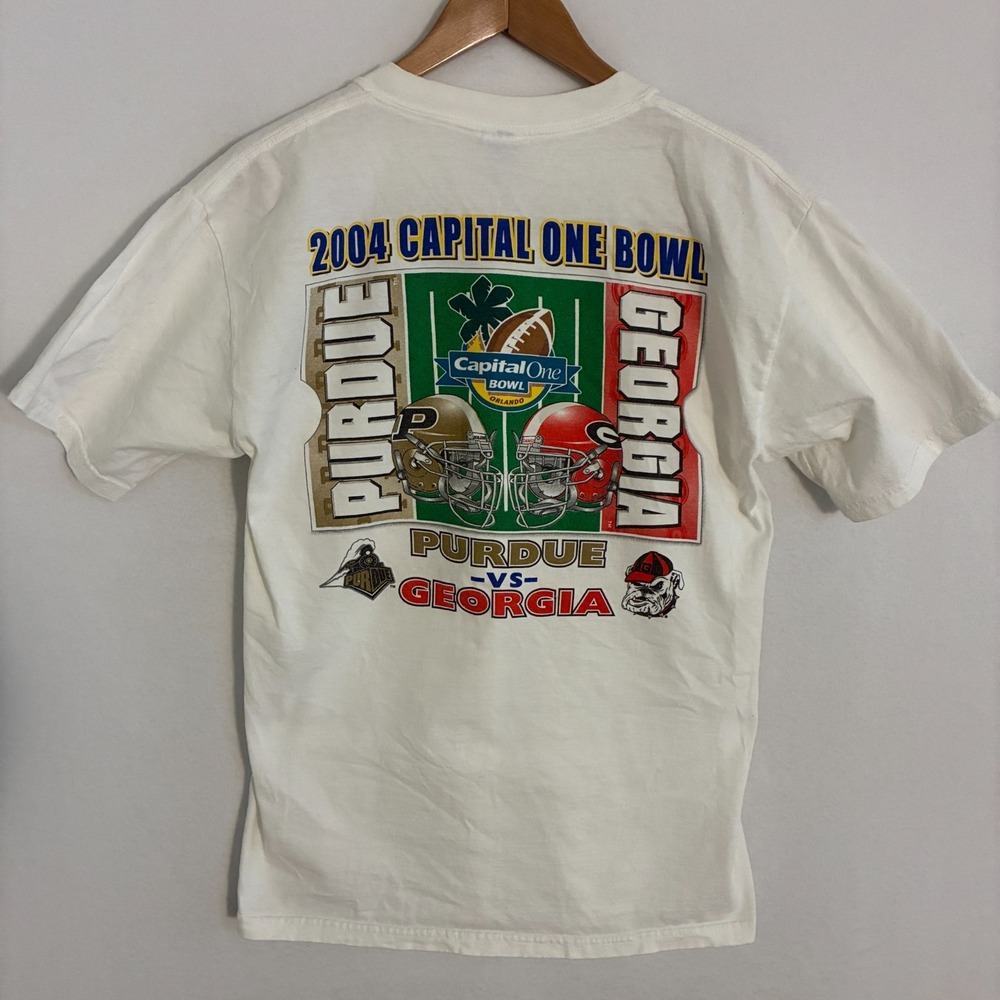 Vintage 2004 Capital One Bowl Purdue Vs. Georgia Shirt Men's M Football Tee